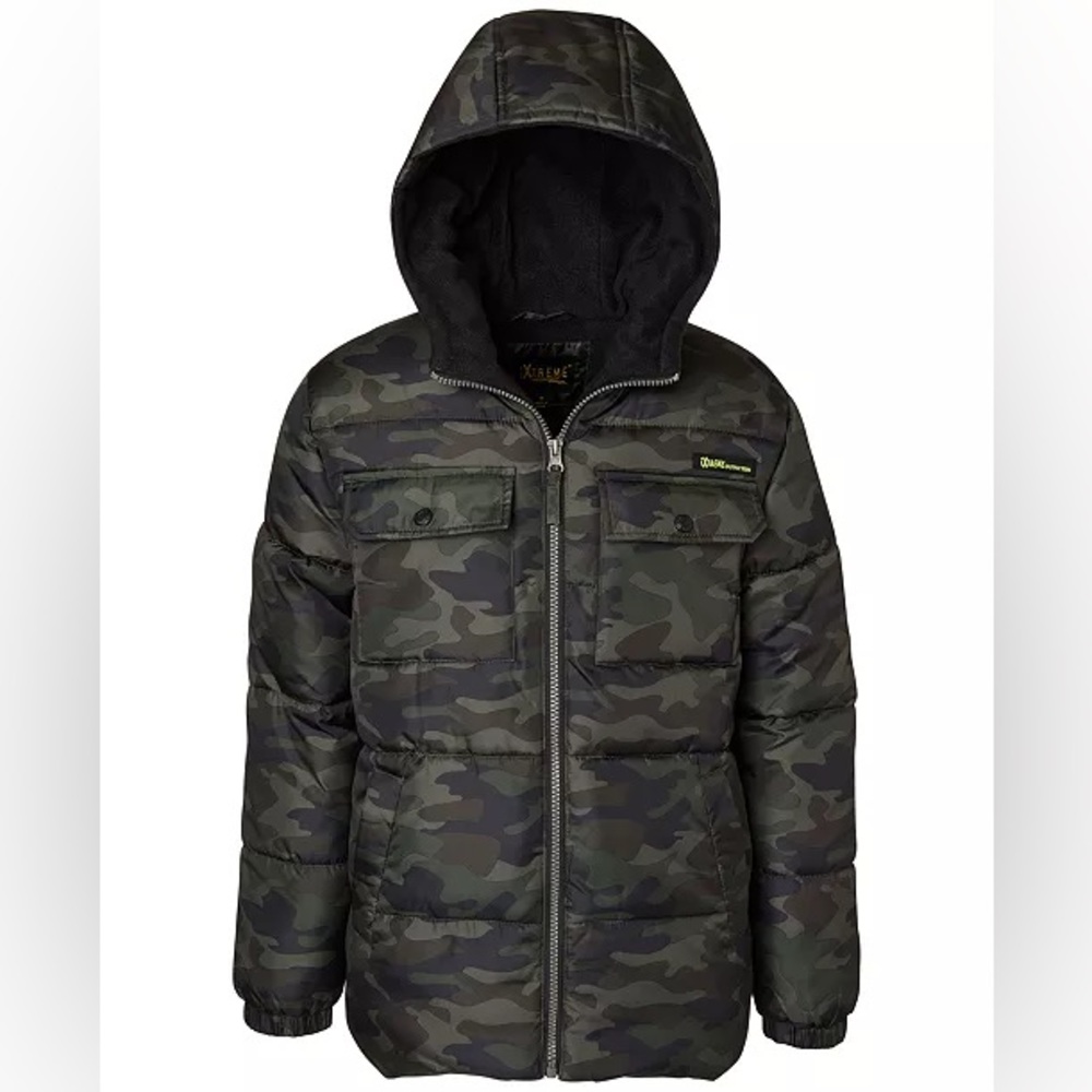iXtreme Toddler & Little Boys Camo-Print Hooded Puffer Jacket